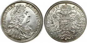 Austria 1 Thaler 1737 Hall. Charles VI (1711-1740). Obverse: Portrait right; the bottom of the bust touches the rim. Lettering: CAROL • VI • D • G • R...
