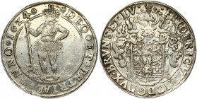 Germany Brunswick-Wolfenbüttel 1 Thaler 1624 HL Frederick Ulrich (1613-1634). Obverse: Helmeted arms. Lettering: FRIDERIC.VLRIC.D: G.DVX. BRVNS.ET.LV....