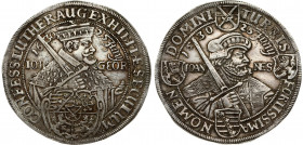 Germany SAXONY 1 Thaler 1630 100th Anniversary of the Augsburg Confession. Johann Georg I (1615-1656). Obverse: Bust of Johann Georg with electoral ha...