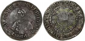Germany METZ 1 Thaler 1650 Obverse: City arms with scalloped sides in ornamented frame; date. Obverse Legend: MONETA CIVITA METENSIS. Reverse: Bust of...
