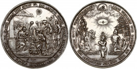 Germany Medal (18th Century) Baptism. Obverse: Baptism of Jesus in the Jordan, God the Father in the clouds above. Reverse: Meeting of three Kings wit...