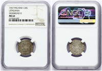 Lithuania 1/2 Grosz 1557 Vilnius. Sigismund II Augustus (1545-1572). Obverse: Eagle. Lettering: SIGIS AVG REX PO MAG DVX LI. Reverse: Vytis the legend...