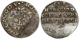 Lithuania 3 Groszy 1566 Tykocin Sigismund II Augustus (1545-1572). Obverse: Pogon left; under it Nominal III and the inscription in SIGISM AVG REX POL...