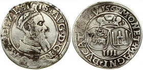 Lithuania 4 Groszy 1567 Vilnius. Sigismund II Augustus (1545-1572) Obverse: Crowned bust of Sigismund August of Poland to the right. Lettering: .SIGIS...