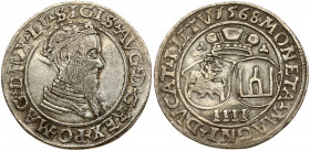 Lithuania 4 Groszy 1568 Vilnius. Sigismund II Augustus (1545-1572) Obverse: Crowned bust of Sigismund August of Poland to the right. Lettering: .SIGIS...