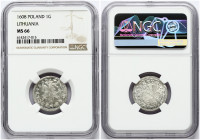 Lithuania 1 Grosz 1608 Vilnius. Sigismund III Vasa (1587-1632). Obverse: Crowned Eagle. Reverse: Vytis on horseback left; date in legend; without bord...