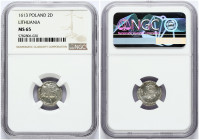 Lithuania 2 Denar 1613 Vilnius. Sigismund III Vasa (1587-1632). Obverse: Crowned S separating date. Lettering: 16 S 13 II. Reverse: Knight on Horsebac...