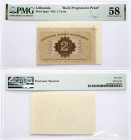 Lithuania 2 Centu 1922 Banknote 'Back Progressive Proof'. Reverse: LIETUVOS BANKO BANKNOTAS CENTU 2 CENTU BANKNOTŲ PADIRBIMAS ĮSTATYMU BAUDŽIAMAS. Pic...