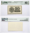 Lithuania 20 Centu 1922 Banknote 'Back Progressive Proof'. Reverse: LIETUVOS BANKO BANKNOTAS CENTU 20 Centu BANKNOTŲ PADIRBIMAS ĮSTATYMU BAUDŽIAMAS. P...