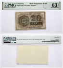 Lithuania 20 Centu 1922 Banknote 'Back Progressive Proof'. Reverse: LIETUVOS BANKO BANKNOTAS CENTU 20 Centu BANKNOTŲ PADIRBIMAS ĮSTATYMU BAUDŽIAMAS. P...