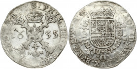 Spanish Netherlands LUXEMBOURG 1 Patagon 1635 Philip IV(1621-1665). Obverse: St. Andrew's cross with crown above divides date. Obverse Legend: PHIL. I...