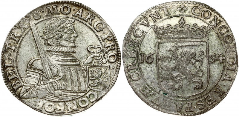 Netherlands UTRECHT 1 Nederlandse Rijksdaalder 1654 Obverse: Laureate 1/2 figure...