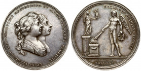 Poland Medal 1796 of Antoni Henryk Radziwill's wedding to Luiza Frederica Hohenzollern. Obverse: Busts of the spouses to the right; LVISA FERDIN PR BO...