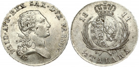 Poland 1/3 Talara 1811 IB Friedrich August I(1763-1827). Obverse: Bust facing right; surrounded by lettering. Lettering: FRID·AVG·REX SAX·DVX VARSOV·....
