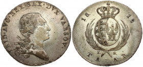 Poland 1 Talar 1812 IB Friedrich August I(1763-1827). Obverse: Bust facing right; surrounded by lettering. Lettering: FRID·AVG·REX SAX·DVX VARSOV·. Re...