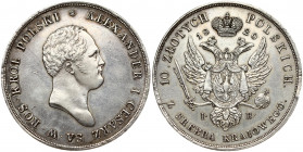 Russia For Poland 10 Zlotych 1820IB Alexander I (1801-1825). Obverse: Head right. Obverse Lettering: * ALEXANDER I CESARZ SA·W·ROS·KROL POLSKI. Revers...