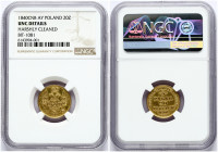 Russia For Poland 3 Roubles - 20 Zlotych 1840 СПБ-АЧ Nicholas I (1826-1855). Obverse: Shield within wreath on breast; 3 shields in wings. Reverse: Val...