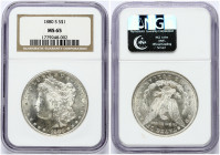 USA 1 Dollar 1880 S 'Morgan Dollar' San Francisco. Obverse: Liberty head; facing left. Lettering: E·PLURIBUS·UNUM LIBERTY. Reverse: Eagle holding arro...