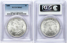 USA 1 Dollar 1880 'Morgan Dollar' Philadelphia. Obverse: Liberty head; facing left. Lettering: E·PLURIBUS·UNUM LIBERTY. Reverse: Eagle holding arrows ...