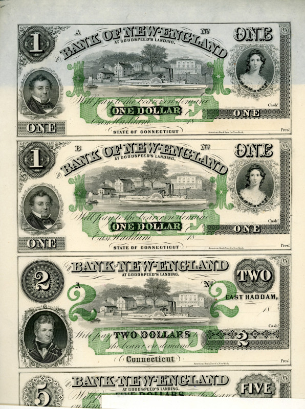 Continental-, Colonial Currency, State Issue, United States
Connecticut. 1,1,2,5...