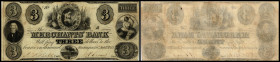 Continental-, Colonial Currency, State Issue, United States
District of Columbia, Washington D.C. 3 $ July 1.1852, 2 Sign., Haxby DC 275. Merchants Bk...