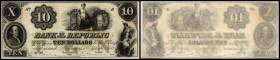 Continental-, Colonial Currency, State Issue, United States
District of Columbia, Washington D.C. 10 $ Sept.1.1852, 2 Sign. (nicht im Katalog), zu Hax...
