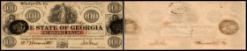 Continental-, Colonial Currency, State Issue, United States
Georgia. 100 $ 15.1.1862, hs Sign., P-S852. State of Civil War
I-