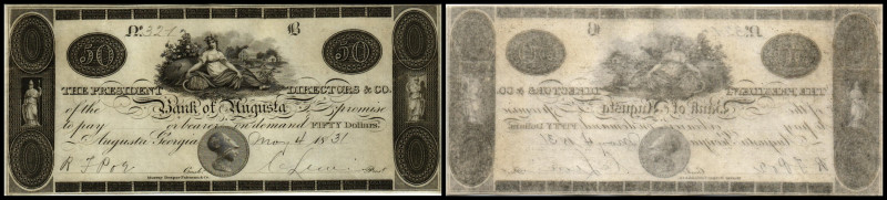 Continental-, Colonial Currency, State Issue, United States
Georgia. 50 $ 1831, ...