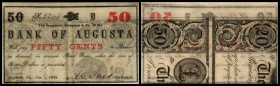 Continental-, Colonial Currency, State Issue, United States
Georgia. 10,25,50 Cents, 1.1.1862, 1 Sign., Rs Teile “not issues notes” A. Augusta, Bk of ...
