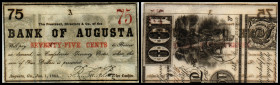 Continental-, Colonial Currency, State Issue, United States
Georgia. 5,10,25,50,75 Cents 1.1.1863, 1 Sign., Rs Teile “conf. treasury notes”, B. August...