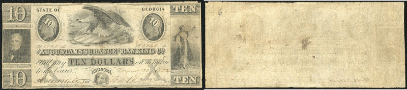 Continental-, Colonial Currency, State Issue, United States
Georgia. 10 $ 1852, ...