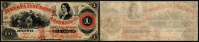 Continental-, Colonial Currency, State Issue, United States
Georgia. 1 $ 1861, 2 Signaturen, jetzt schwarz/rot, Dfa ABN. Augusta Insurance Bk. Comp. -...