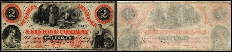 Continental-, Colonial Currency, State Issue, United States
Georgia. 2 $ 1862, 2...