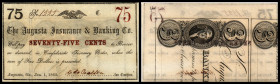Continental-, Colonial Currency, State Issue, United States
Georgia. 5,10,25,50,75 Cents 1.1.1863, 1 Sign., Rs Teile “conf. treasury notes”, B. August...