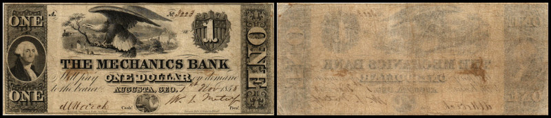 Continental-, Colonial Currency, State Issue, United States
Georgia. 1 $ 1858, 2...