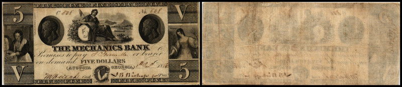 Continental-, Colonial Currency, State Issue, United States
Georgia. 5 $ 1854, 2...