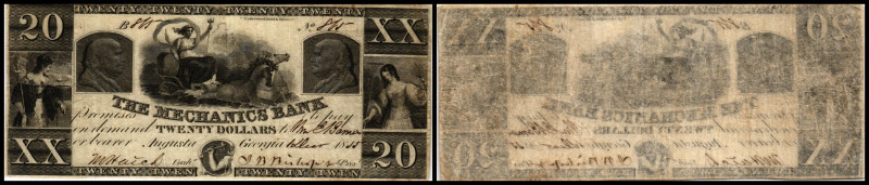 Continental-, Colonial Currency, State Issue, United States
Georgia. 20 $ 1855?,...
