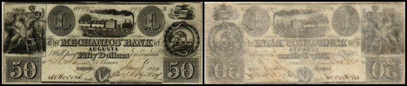 Continental-, Colonial Currency, State Issue, United States
Georgia. 50 $ 1854, ...