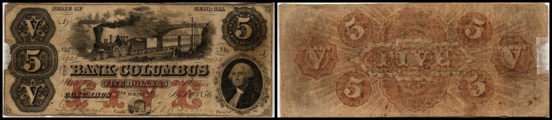 Continental-, Colonial Currency, State Issue, United States
Georgia. 5 $ 1856, 2...