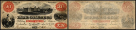 Continental-, Colonial Currency, State Issue, United States
Georgia. 20 $ 1859, 2 Signaturen. Columbus Bk - Haxby GA 105
III+