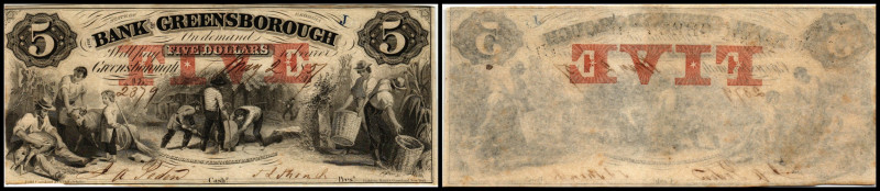 Continental-, Colonial Currency, State Issue, United States
Georgia. 5 $ 1857, 2...