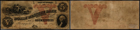 Continental-, Colonial Currency, State Issue, United States
Georgia. 5 $ Febr. 12. 1857, 2 Signaturen. North Western Bk, Ringold - Hxbay GA 245
III
