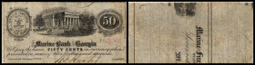 Continental-, Colonial Currency, State Issue, United States
Georgia. 50 Cents 1862, 1 Signatur, Rs currency notes. Marine Bk, Haxby GA 295/IIA Civil W...