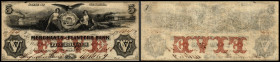 Continental-, Colonial Currency, State Issue, United States
Georgia. 5 $ 1854, 2 Signaturen. Merchants Planters Bk, - Haxbay 315
III+