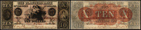 Continental-, Colonial Currency, State Issue, United States
Georgia. 10 $ 1860, 2 Signaturen. Planters Bk. - Haxby 320/IA, II Civil War
III