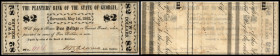 Continental-, Colonial Currency, State Issue, United States
Georgia. 2 $ 1862, 1 Signatur, Rs unbekannte Teile von Noten. Planters Bk. - Haxby 320/IA,...