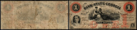 Continental-, Colonial Currency, State Issue, United States
Georgia. 1 $ 1861, 2 Signaturen, Sav.ABN. State George Bk, - Haxby 330/IA u. II Civil War
...
