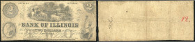 Continental-, Colonial Currency, State Issue, United States
ILLlinois. 2 $ 1860, 2 Signaturen, New Haven, Deposites u. State Treasures. ILLionois, Bk ...