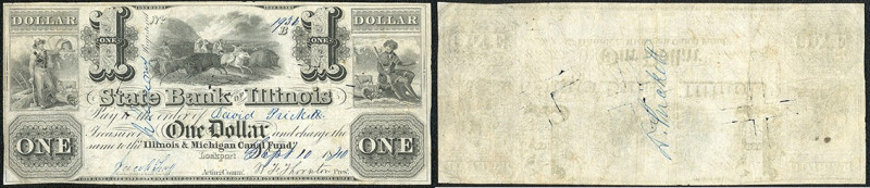 Continental-, Colonial Currency, State Issue, United States
ILLlinois. 1 $ 1840,...