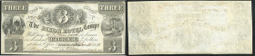 Continental-, Colonial Currency, State Issue, United States
ILLlinois. 3 $ 1858, 2 Signaturen. State ILL. Dixon Hotel Comp.
I